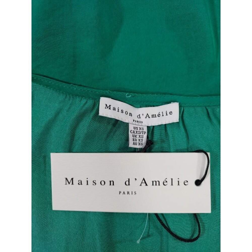 Maison DAmélie Paris Green Long Sleeve Button Detail Blouse XS Womens Top. - Picture 4 of 11